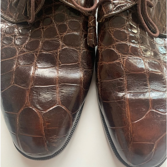 Chocolate Alligator loafers